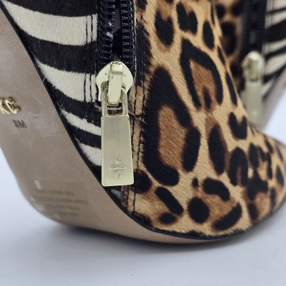 NWOT Kenneth Cole NY Riley 110 Western Ponty-Toe Heeled Animal Print Booties, 8M - Picture 11 of 16